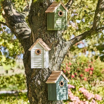 Accessoires de jardinage - Nichoir avec toit de couleur naturelle. Trou Ø : 32 mm - IB LAURSEN