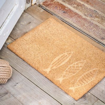 Other caperts - Doormat with 3 embossed fish - IB LAURSEN