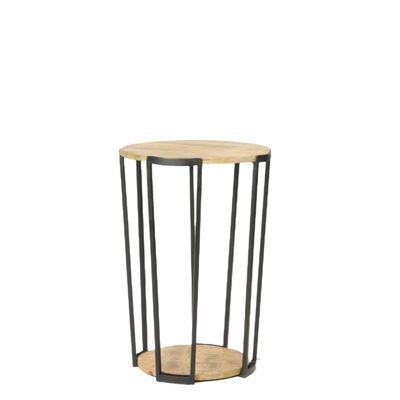 Bookshelves - Side table wood and iron, industrial style, 60 cm - JP2B DECORATION