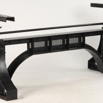 Tables Salle à Manger - Pied de table à manivelle en métal noir, hauteur réglable, 162 cm - JP2B DECORATION