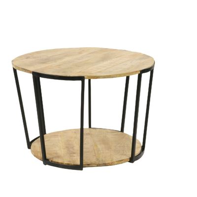 Coffee tables - Coffee table wood and iron, industrial style, 70 cm - JP2B DECORATION