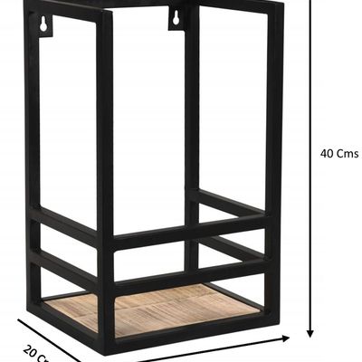 Etagères - Étagère murale bois et fer, 1 étagère, style industriel, 40 cm - JP2B DECORATION