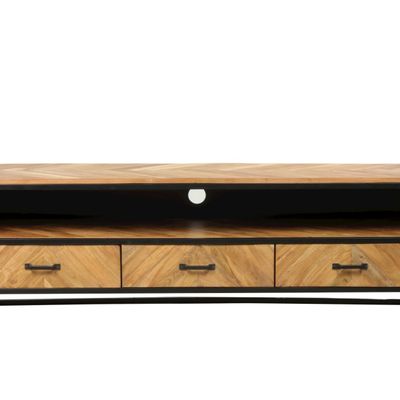 Etagères - Meuble TV industriel en bois et fer, 160 cm, 3 tiroirs, 1 étagère - JP2B DECORATION