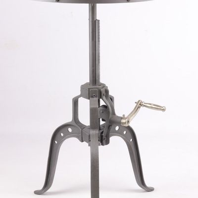 Tables Salle à Manger - Guéridon industriel ø90 en bois de manguier et métal, hauteur réglable - JP2B DECORATION