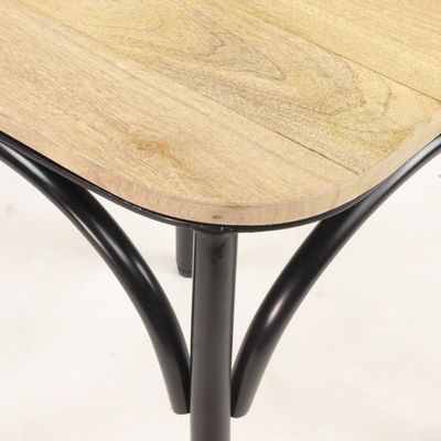 Lawn chairs - Industrial bistro chair in metal and mango wood, 90 cm - JP2B DECORATION