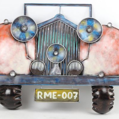 Paintings - Industrial wall decor Car in metal, 126 cm - JP2B DECORATION