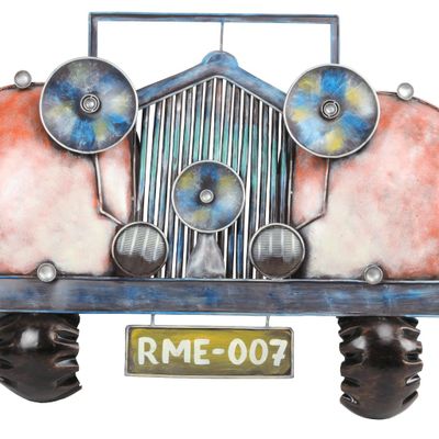 Tableaux - Décoration murale industrielle Voiture en métal, 126 cm - JP2B DECORATION