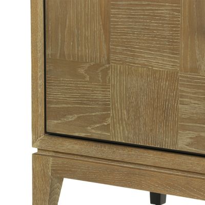 Buffets - Meuble en bois cérusé avec étagère, 97x45 cm, style naturel - JP2B DECORATION