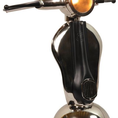 Lampes de table - Lampe à poser Scooter en métal chromé, look rétro industriel - JP2B DECORATION
