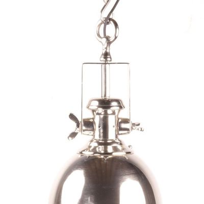 Table lamps - Industrial chrome metal pendant light Hublot, loft style, 51 cm - JP2B DECORATION