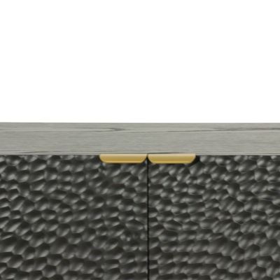 Sideboards - 2-door black oak sideboard, 71x40 cm, embossed style - JP2B DECORATION
