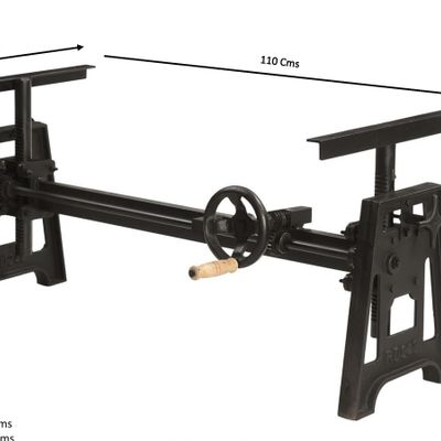 Tables basses - Pied de table basse à manivelle en métal noir, hauteur réglable - JP2B DECORATION