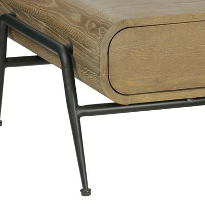 Tables basses - Table basse en chêne cérusé, 140x70 cm, style naturel - JP2B DECORATION