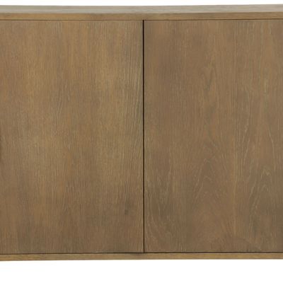 Buffets - Buffet en chêne cérusé, 2 étagères, 182x45 cm, style naturel - JP2B DECORATION