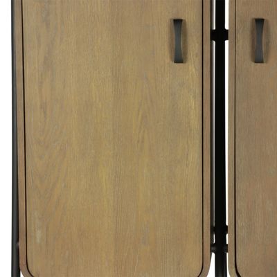 Armoires - Armoire 2 portes en chêne cérusé, 4 étagères, 112x40 cm - JP2B DECORATION