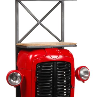 Sideboards - Industrial Tractor counter in red metal and mango wood, 3 shelves - JP2B DECORATION