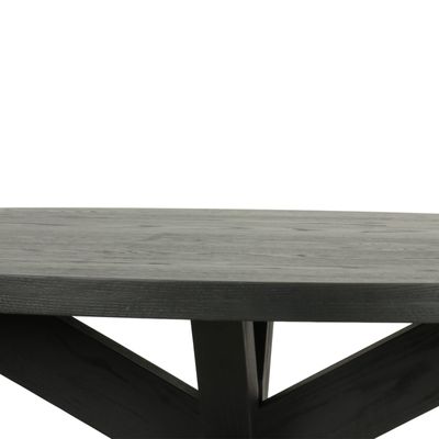 Tables basses - Table de salle à manger ovale en chêne noir, 210x115 cm, style moderne - JP2B DECORATION