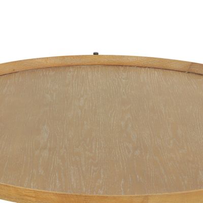 Tables basses - Table basse ronde en chêne cérusé et métal noir, 102 cm - JP2B DECORATION