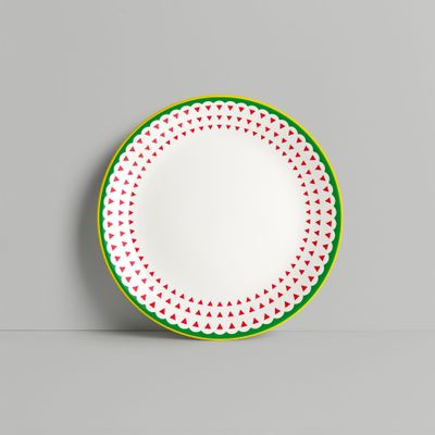 Everyday plates - Red Geometric Pattern Plate - ISUWA