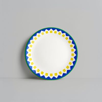 Everyday plates - Blue Geometric Pattern Plate - ISUWA