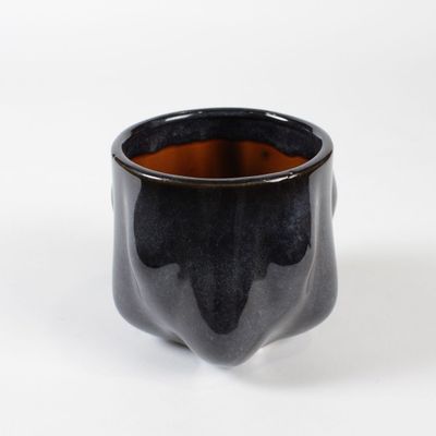 Ceramic - Brilliant petrol blue ceramic pot cover D12cm H10.5cm - LE COMPTOIR.COM