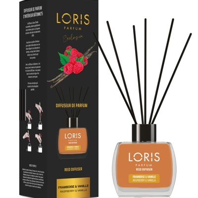 Diffuseurs de parfums - LORIS Diffuseur de parfum bâtonnets Framboise & Vanille 120ml - LORIS PARFUM