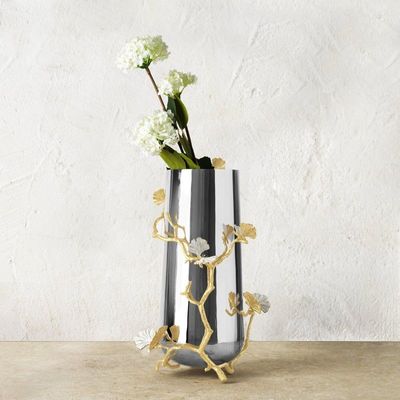 Vases - Butterfly Ginkgo Gold Vase - Large - MICHAEL ARAM