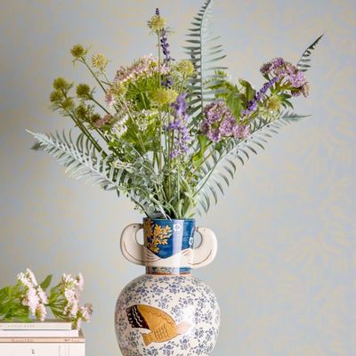 Vases - Hezha Vase, Blue, Grès - BLOOMINGVILLE MULTIBRAND HOUSE