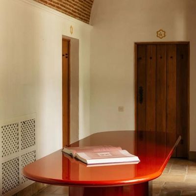 Dining Tables - Amendoeira Red Wood Dining Table - HOUSE OF CAPRICORN