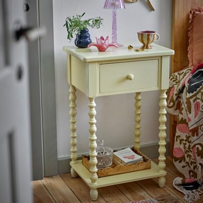 Autres tables  - Salino Table d'appoint, Jaune, Pin - BLOOMINGVILLE