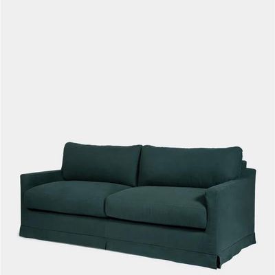 Canapés - Canapé Filipe en bois et lin vert - HOUSE OF CAPRICORN