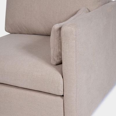 Canapés - Canapé Dinis 1 place avec accoudoir droit ou gauche en bois/lin beige - HOUSE OF CAPRICORN