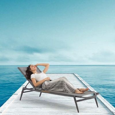 Deck chairs - POLO anthracite grey sun lounger - COUTURE JARDIN