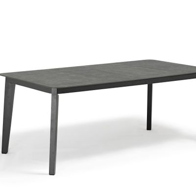 Lawn tables - DIVA garden table (220 cm) in anthracite grey aluminium - COUTURE JARDIN