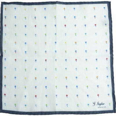 Serre-tête - Pochette de costume à imprimé floral blanc - G. INGLESE