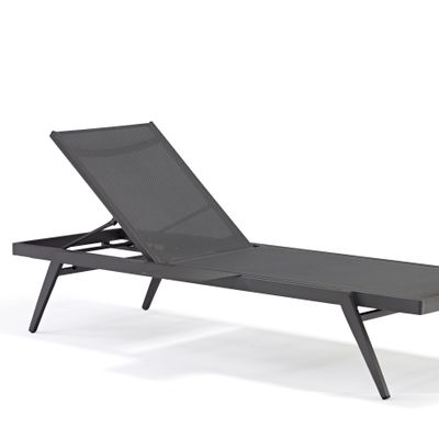Transats - Bain de soleil DIVA en aluminium gris anthracite - COUTURE JARDIN