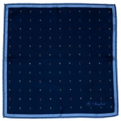 Serre-tête - Pochette de costume à imprimé floral bleu - G. INGLESE