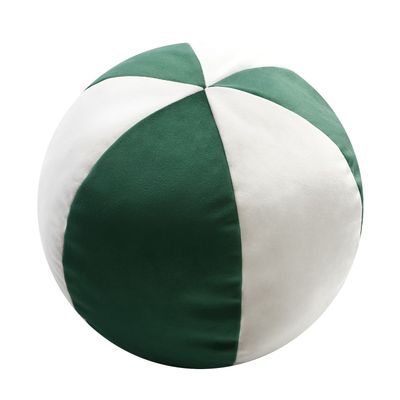 Cushions - LO Decor | Velvet Ball Cushion | Green and White - LO DECOR