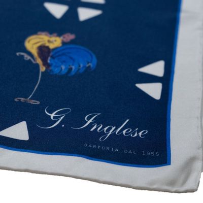 Foulards et écharpes - Foulard en pure soie avec motif  "Galletti" - G. INGLESE