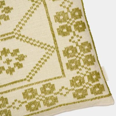Cushions - Handmade Inês Green Cotton Cushion - HOUSE OF CAPRICORN