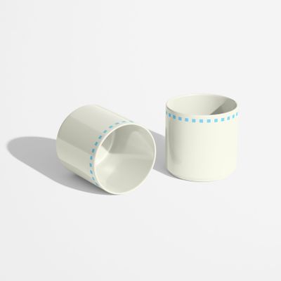 Gifts - Blue Geometric Pattern Porcelain Coffee Cup - ISUWA