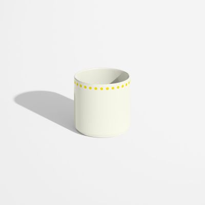 Gifts - Yellow Geometric Pattern Handleless Porcelain Coffee Cup - ISUWA