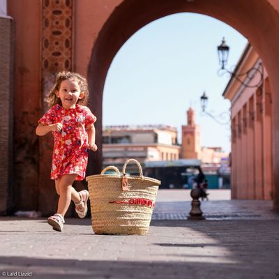 Paniers - Panier Brodé "Amour" - Élégance et Intemporalité - ORIGINAL MARRAKECH