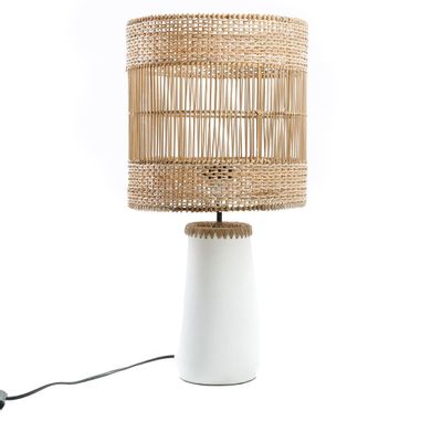 Table lamps - The Kiska Table Lamp - White Natural - BAZAR BIZAR LIVING