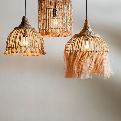 Suspensions - Le Pendentif Abaca Bird Cage - Naturel - M - BAZAR BIZAR LIVING