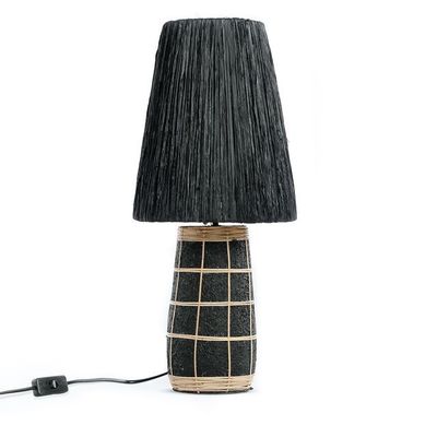 Table lamps - The Naxos Table Lamp - Black Natural - BAZAR BIZAR LIVING