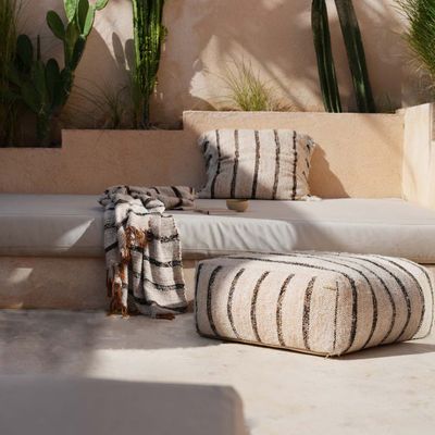 Ottomans - The Oh My Gee Pouffe - Bohemian White - BAZAR BIZAR LIVING