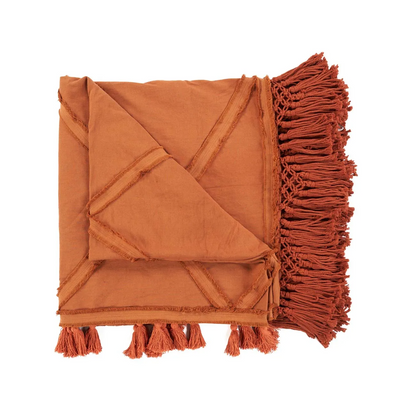 Throw blankets - The Berber Bed Throw  - Terracotta - BAZAR BIZAR LIVING