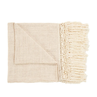 Throw blankets - The Gypsy Bed Throw - Natural - BAZAR BIZAR LIVING