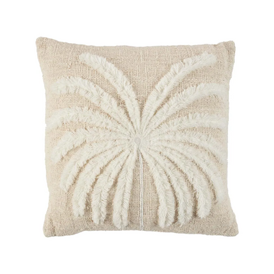 Cushions - The Isla Palm Cushion Cover - Natural White - BAZAR BIZAR LIVING